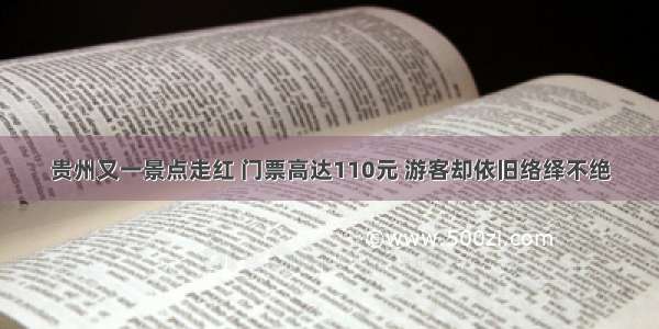 贵州又一景点走红 门票高达110元 游客却依旧络绎不绝