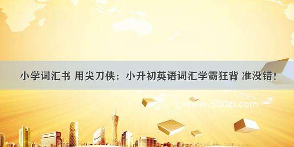 小学词汇书 用尖刀侠：小升初英语词汇学霸狂背 准没错！