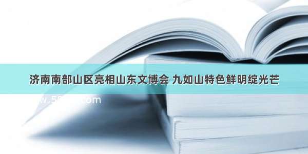 济南南部山区亮相山东文博会 九如山特色鲜明绽光芒