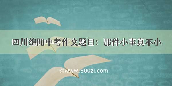 四川绵阳中考作文题目：那件小事真不小