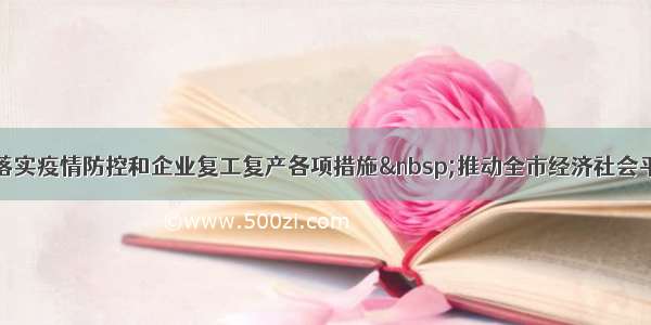 日照：严格落实疫情防控和企业复工复产各项措施 推动全市经济社会平稳有序运行