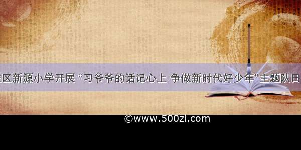 沾益区新源小学开展 “习爷爷的话记心上 争做新时代好少年”主题队日活动