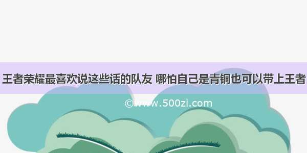 王者荣耀最喜欢说这些话的队友 哪怕自己是青铜也可以带上王者