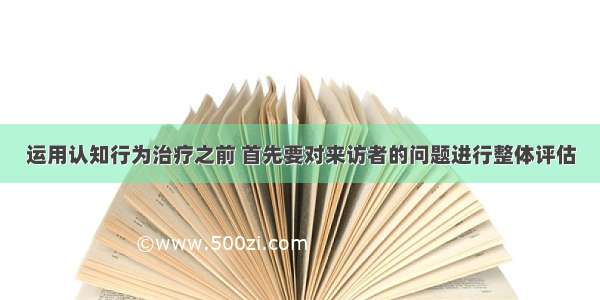 运用认知行为治疗之前 首先要对来访者的问题进行整体评估