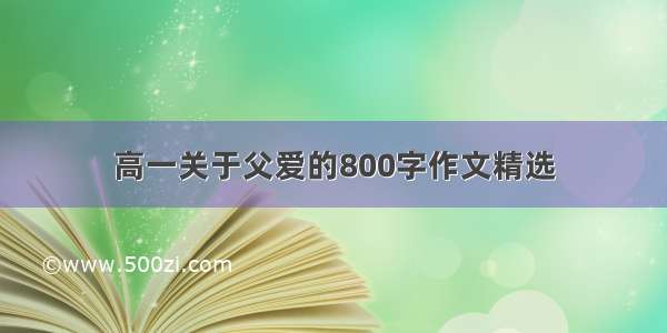 高一关于父爱的800字作文精选