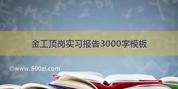 金工顶岗实习报告3000字模板