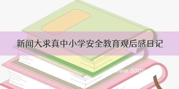 新闻大求真中小学安全教育观后感日记