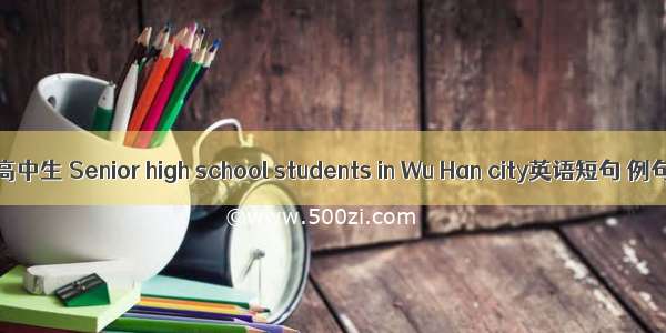 武汉市高中生 Senior high school students in Wu Han city英语短句 例句大全