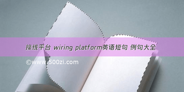 接线平台 wiring platform英语短句 例句大全