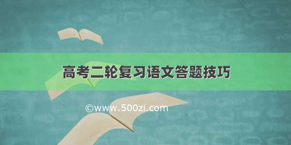 高考二轮复习语文答题技巧