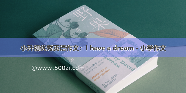 小升初优秀英语作文：I have a dream - 小学作文