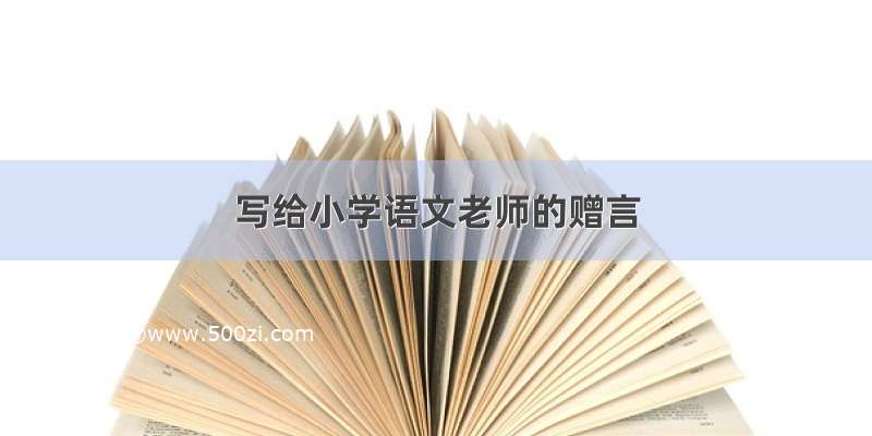 写给小学语文老师的赠言