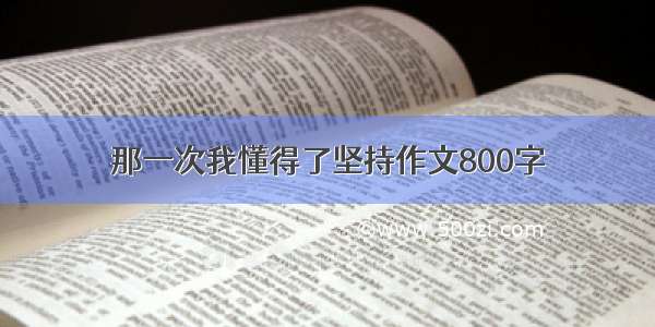 那一次我懂得了坚持作文800字