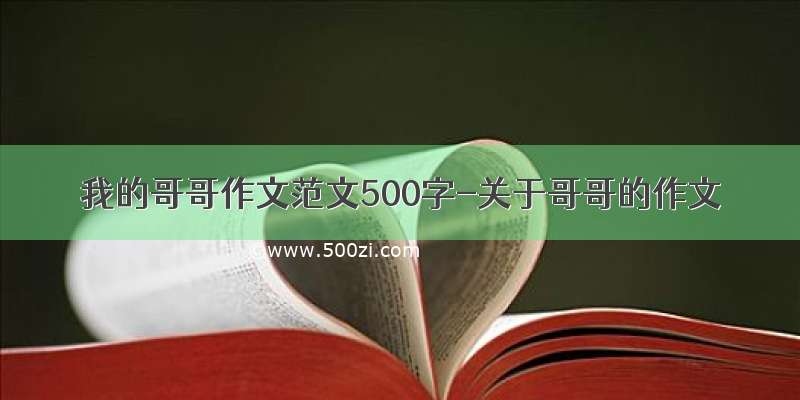 我的哥哥作文范文500字-关于哥哥的作文