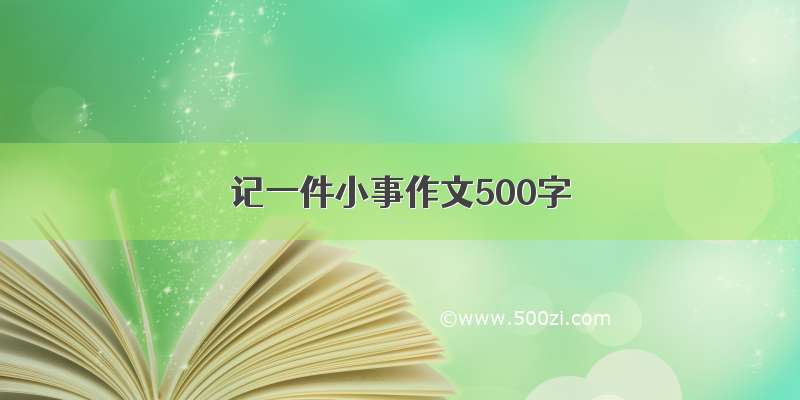 记一件小事作文500字