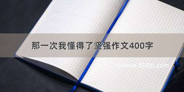 那一次我懂得了坚强作文400字