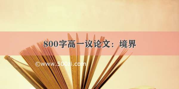 800字高一议论文：境界