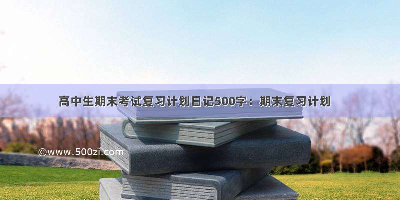 高中生期末考试复习计划日记500字：期末复习计划