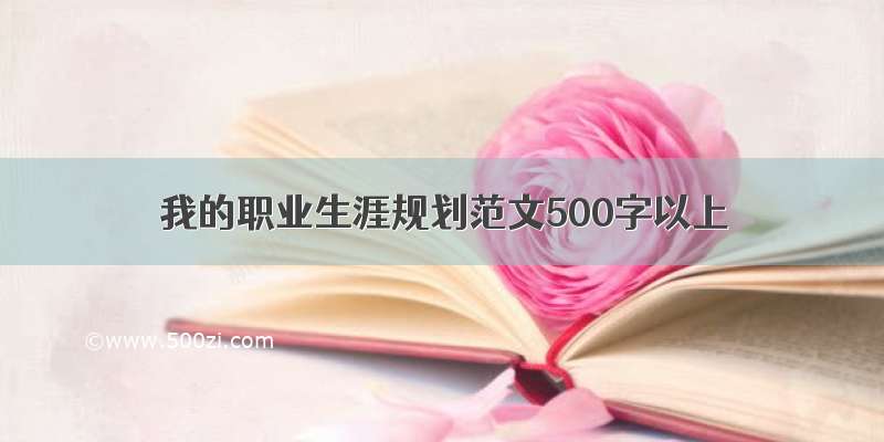 我的职业生涯规划范文500字以上