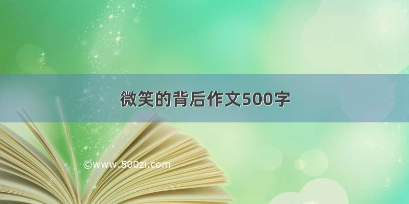 微笑的背后作文500字