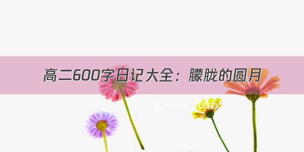 高二600字日记大全：朦胧的圆月