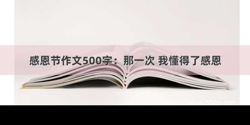 感恩节作文500字：那一次 我懂得了感恩