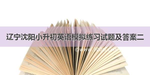 辽宁沈阳小升初英语模拟练习试题及答案二