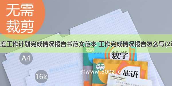 年度工作计划完成情况报告书范文范本 工作完成情况报告怎么写(2篇)