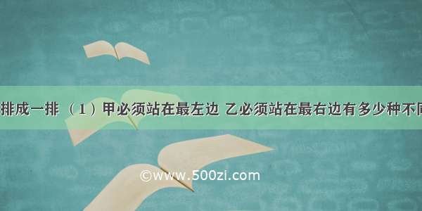 解答题6个人排成一排 （1）甲必须站在最左边 乙必须站在最右边有多少种不同排法；（2）