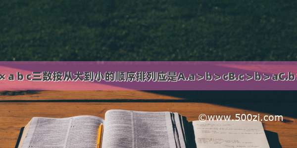 已知a×1=b×1=c× a b c三数按从大到小的顺序排列应是A.a＞b＞cB.c＞b＞aC.b＞c＞aD.b＞a＞c