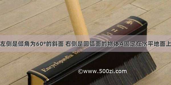 如图所示 左侧是倾角为60°的斜面 右侧是圆弧面的物体A固定在水平地面上 圆弧面底