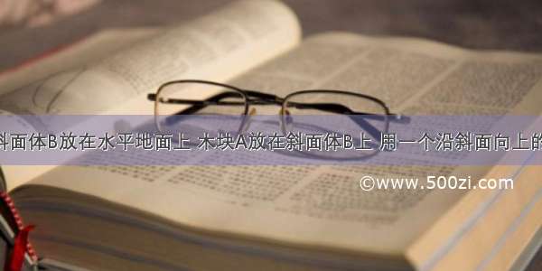 如图所示 斜面体B放在水平地面上 木块A放在斜面体B上 用一个沿斜面向上的力F拉木块