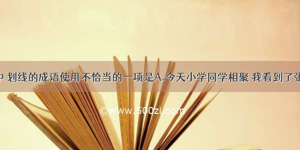 下列各句中 划线的成语使用不恰当的一项是A.今天小学同学相聚 我看到了张明 真想不