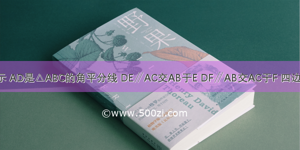 已知如图所示 AD是△ABC的角平分线 DE∥AC交AB于E DF∥AB交AC于F 四边形AEDF是菱