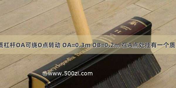 如图所示 轻质杠杆OA可绕O点转动 OA=0.3m OB=0.2m 在A点处挂有一个质量为2Kg的物