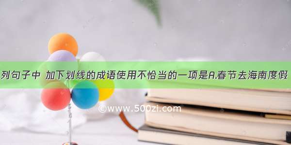 单选题下列句子中 加下划线的成语使用不恰当的一项是A.春节去海南度假 我们在飞