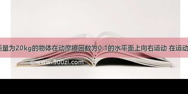 如图所示 质量为20kg的物体在动摩擦因数为0.1的水平面上向右运动 在运动过程中受到