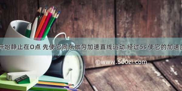 一个物体开始静止在O点 先使它向东做匀加速直线运动 经过5s 使它的加速度方向立即