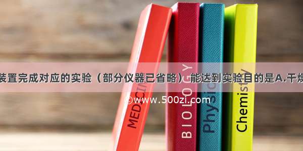 用下列实验装置完成对应的实验（部分仪器已省略） 能达到实验目的是A.干燥氯气B.吸收