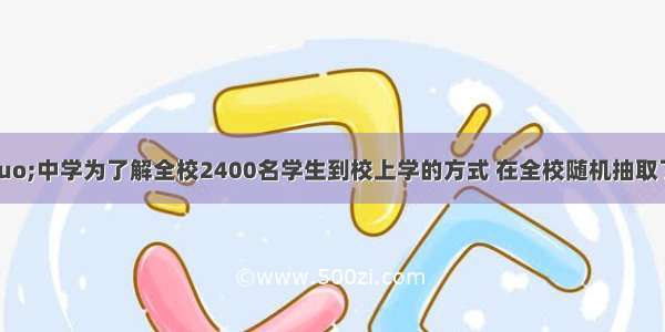 “群力”中学为了解全校2400名学生到校上学的方式 在全校随机抽取了若干名学生进行问