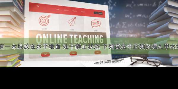 如图所示 有一木块放在水平地面 处于静止状态 下列说法中正确的是A.甲木块受到的重