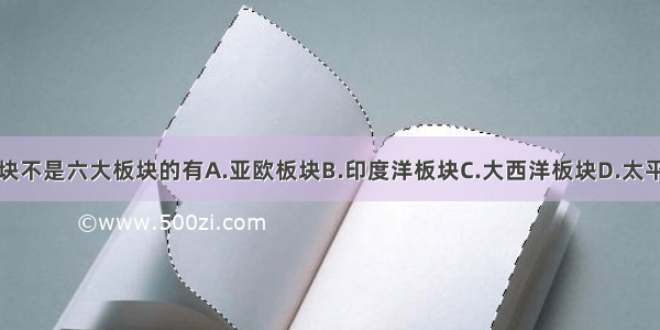 下列板块不是六大板块的有A.亚欧板块B.印度洋板块C.大西洋板块D.太平洋板块