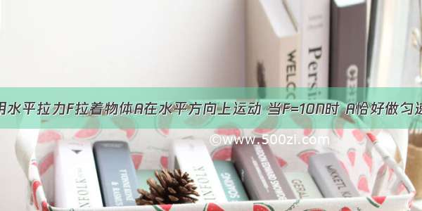 如图所示 用水平拉力F拉着物体A在水平方向上运动 当F=10N时 A恰好做匀速直线运动 