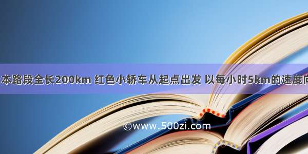 物理作业:本路段全长200km 红色小轿车从起点出发 以每小时5km的速度向终点出发