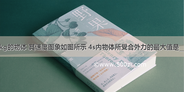 质量为1.0kg的物体 其速度图象如图所示 4s内物体所受合外力的最大值是________N 合