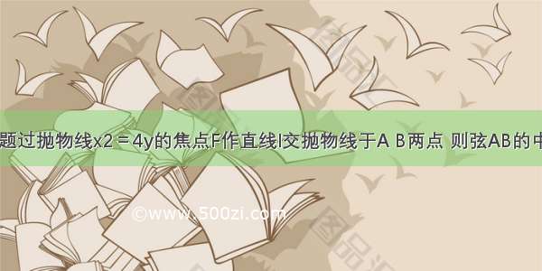 填空题过抛物线x2＝4y的焦点F作直线l交抛物线于A B两点 则弦AB的中点M