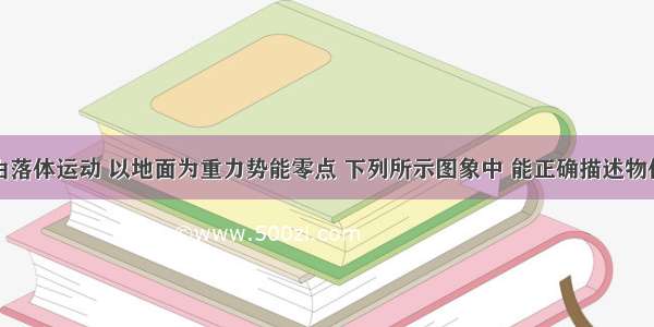 物体做自由落体运动 以地面为重力势能零点 下列所示图象中 能正确描述物体的重力势