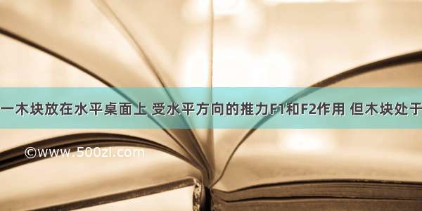 如图所示 一木块放在水平桌面上 受水平方向的推力F1和F2作用 但木块处于静止状态 