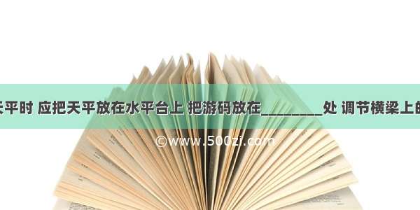 使用托盘天平时 应把天平放在水平台上 把游码放在________处 调节横梁上的________