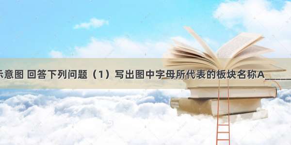 读六大板块示意图 回答下列问题（1）写出图中字母所代表的板块名称A______板块??B___